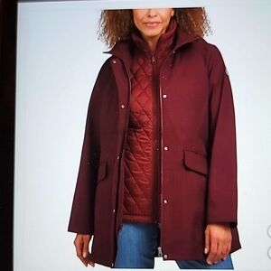 NWT LANDS END 3 in 1 coat/vest burgundy womens small